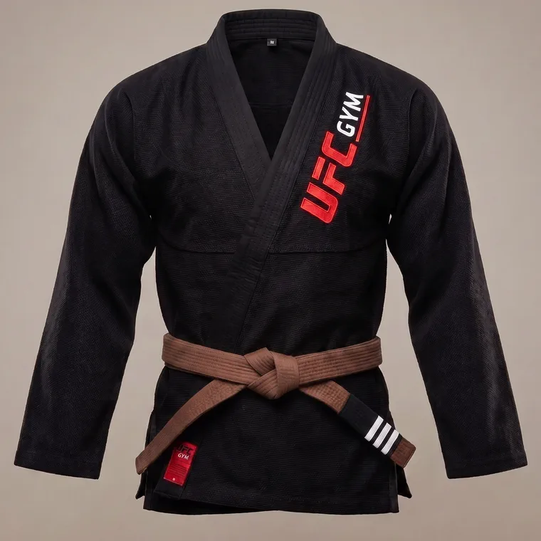 El mismo kimono con cinturón marrón